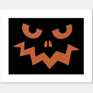 Halloween Pumpkin Face Posters and Art